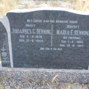 HENNING Johannes G. 1879-1944 &amp; Maria E. FONTERNEL 1884-1957