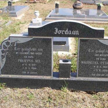 JORDAAN Philippus Nel 1897-1984 &amp; Magdalena Petronella 1909-2001