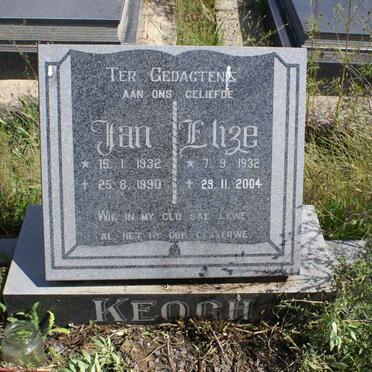 KEOGH Jan 1932-1990 &amp; Elize 1932-2004