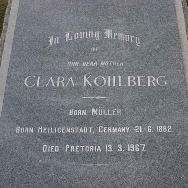 KOHLBERG Clara nee MULLER 1882-1967
