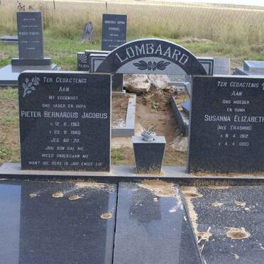 LOMBAARD Pieter Bernardus Jacobus 1913-1960 &amp; Susanna Elizabeth ERASMUS 1912-1993