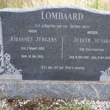 LOMBAARD Johannes Jurgens 1883-1955 &amp; Judith Susara GREYVENSTEIN 1887-1954