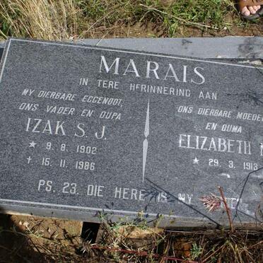 MARAIS Izak S.J. 1902-1986 &amp; Elizabeth M. 1913-