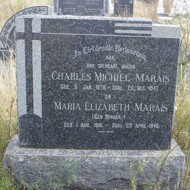 MARAIS Charles Michiel 1878-1947 &amp; Maria Elizabeth BEKKER 1881-1946
