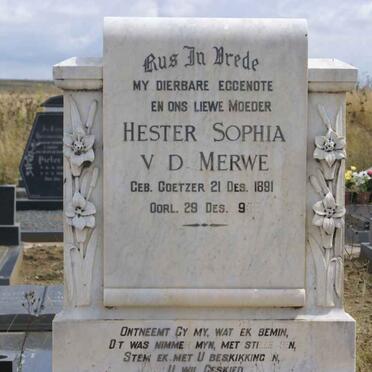 MERWE Hermanus Stephanus C.A., v.d. 1887-1959 &amp; Hester Sophia COETZER 1891-19??  