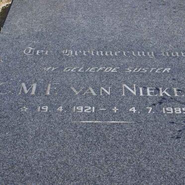 NIEKERK C.M.F., van 1921-1985