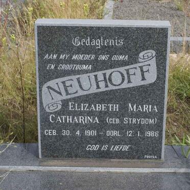 NEUHOFF Elizabeth Maria Catharina nee STRYDOM 1901-1986