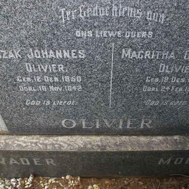 OLIVIER Izak Johannes 1850-1942 &amp; Magritha Catherina 1857-1942