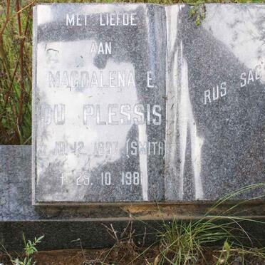PLESSIS Magdalena E., du nee SMITH 1897-1981