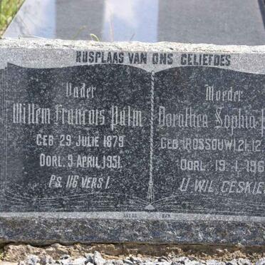 PALM Willem Francois 1879-1951 &amp; Dorothea Sophia ROSSOUW 1895-1966