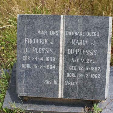 PLESSIS Frederik J., du 1886-1964 &amp; Maria J. VAN ZYL 1887-1962