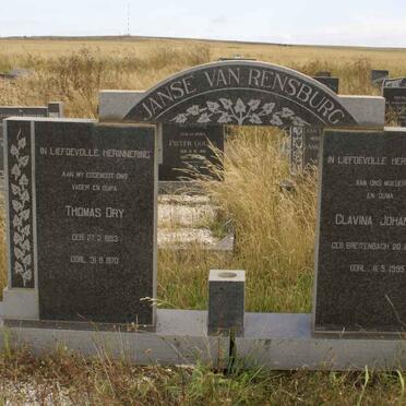 RENSBURG Thomas Ory 1893-1970 &amp; Clavina Johanna BREITENBACH 1898-1995