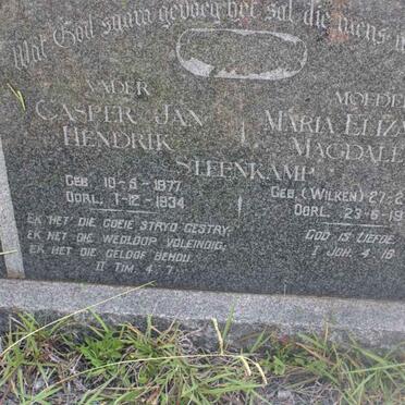 STEENKAMP Casper Jan 1877-1934 &amp; Maria Elizabeth Magdalena WILKEN 1886-1973