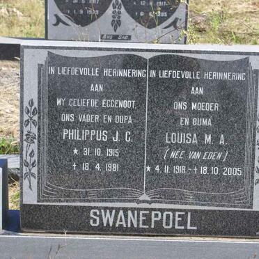SWANEPOEL Philippus J.C. 1915-1981 &amp; Louisa M.A. VAN EDEN 1918-2005