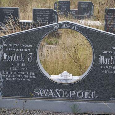 SWANEPOEL Hendrik J. 1915-1960 &amp; Martha M. TAIT 1913-1987