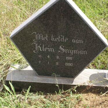 SNYMAN Klein 1916-1990