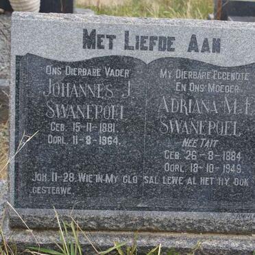 SWANEPOEL Johannes J. 1881-1964 &amp; Adriana M.E. TAIT 1884-1949