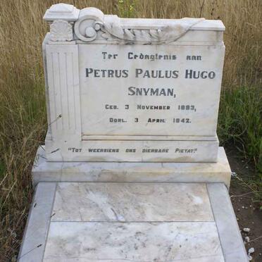 SNYMAN Petrus Paulus Hugo 1893-1942