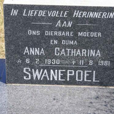 SWANEPOEL Anna Catharina 1930-1981