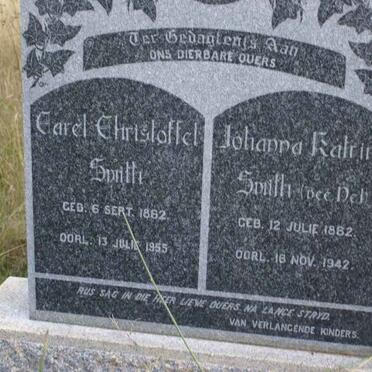 SMITH Carel Christoffel 1862-1955 &amp; Johanna Katrina DEL 1862-1942