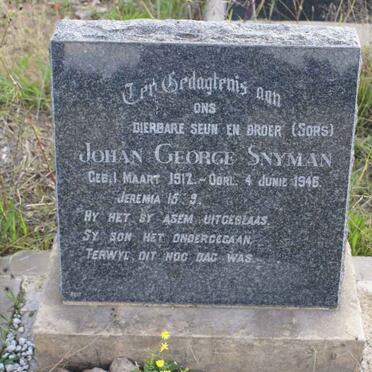 SNYMAN Johan George 1917-1946