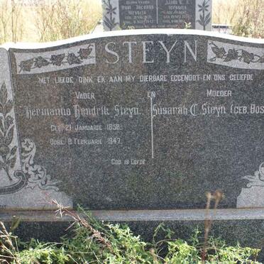STEYN Hermanus Hendrik 1858-1947 &amp; Susarah C. BOSCH