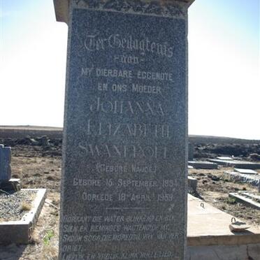 SWANEPOEL Johanna Elizabeth nee NAUDE 1884-1958 
