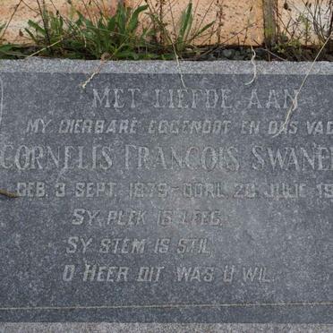 SWANEPOEL Cornelis Francois 1879-1950 &amp; Hester D. SMITH 1894-1986  