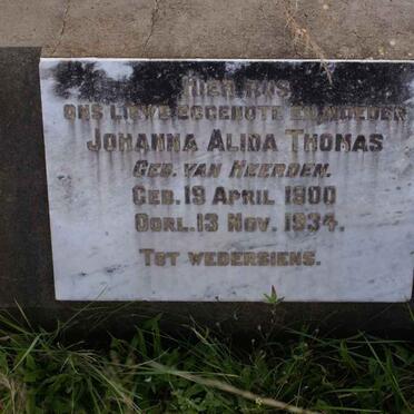 THOMAS Johanna Alida nee VAN HEERDEN 1900-1934