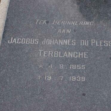 TERBLANCHE Jacobus Johannes du Plessis 1855-1939