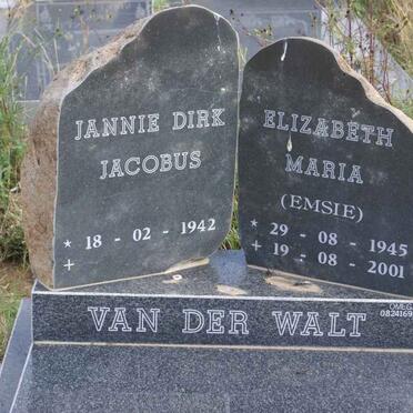 WALT Jannie Dirk Jacobus, van der 1942- &amp; Elizabeth Maria 1945-2001