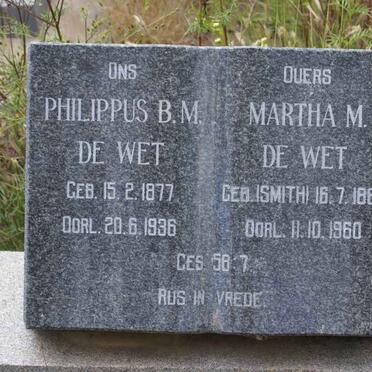 WET Philippus, de 1877-1936 &amp; Martha M. SMITH 1882-1960