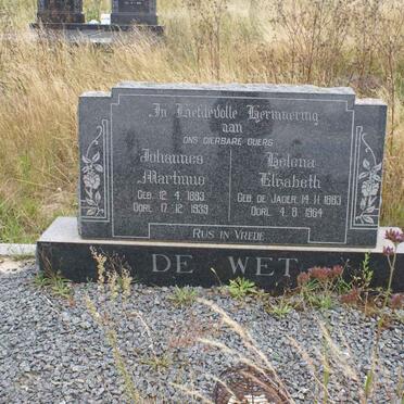 WET Johannes Martinus, de 1883-1939 &amp; Helena Elizabeth DE JAGER 1883-1964