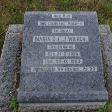 WILKEN Maria C.F. nee HENNING 1880-1959