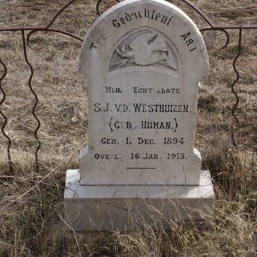 WESTHUIZEN S.J., v.d. nee HUMAN 1894-1913   