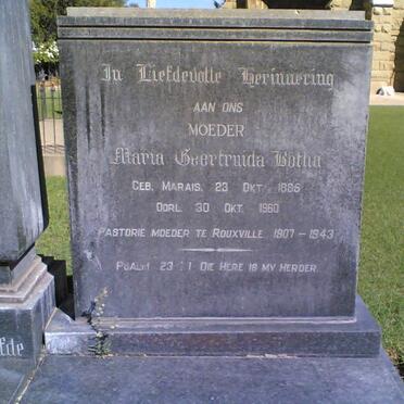 BOTHA Maria Geertruida nee MARAIS 1885-1960