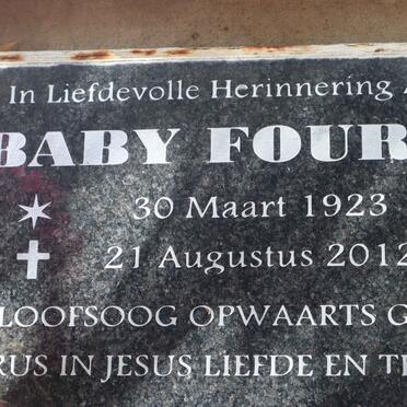 FOURIE Baby 1923-2012