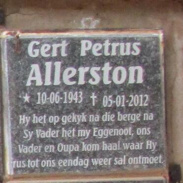 ALLERSTON Gert Petrus 1943-2012