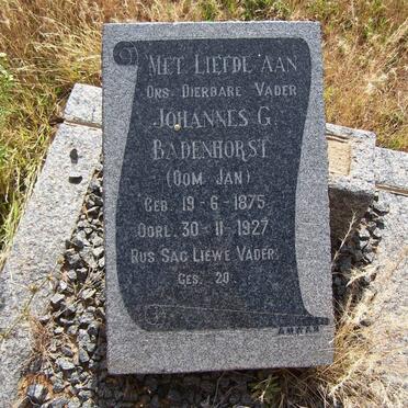 BADENHORST Johannes G. 1875-1927