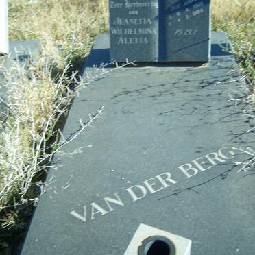 BERG Jeanetta Wilhelmina Aletta, van der ?-?