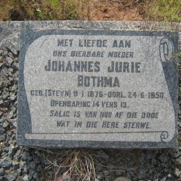 BOTHMA Johannes Jurie nee STEYN 1876-1950