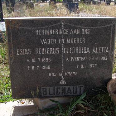 BLIGNAUT Elias Renierus 1895-1966 &amp; Gertruida Aletta VENTER 1903-1972 