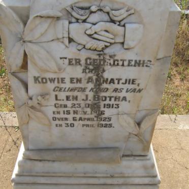 BOTHA Kowie 1913-1925 :: BOTHA Annetjie 1916-1925