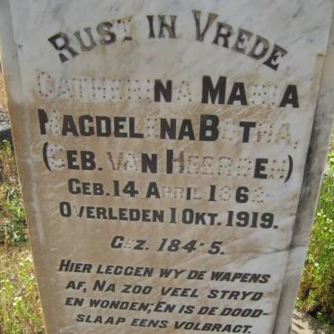 BOTHA Catharina Maria Magdalena nee VAN HEERDEN 1862-1919