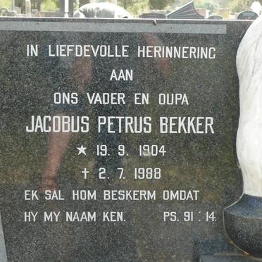 BEKKER Jacobus Petrus 1904-1988