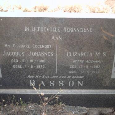 BASSON Jacobus Johannes 1890-1970 &amp; Elizabeth M.S. AUCAMP 1897-1976