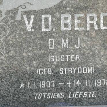 BERG Josua P.M., van den 1909-1987 &amp; D.M.J. STRYDOM 1907-1972