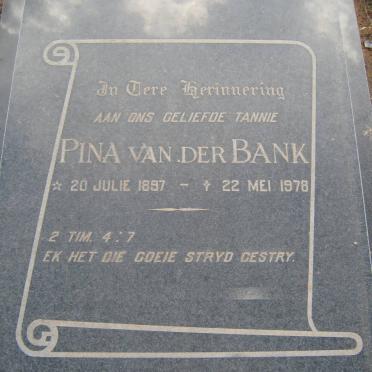 BANK Pina, van der 1897-1978