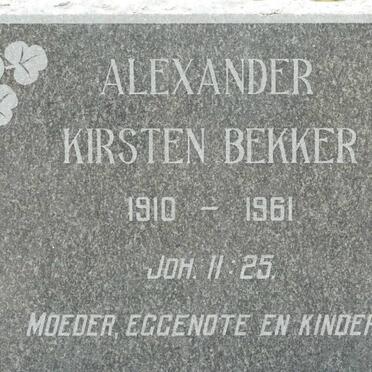 BEKKER Alexander Kirsten 1910-1961