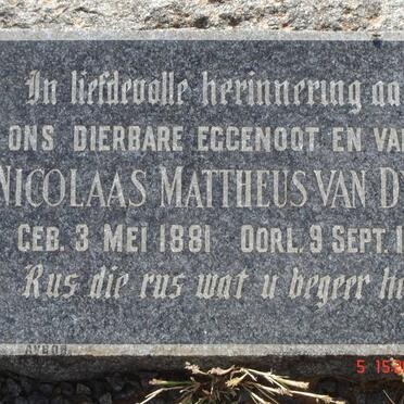 DYK Nicolaas Mattheus, van 1881-1955